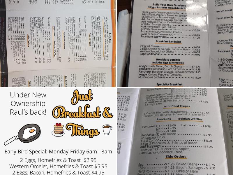 Just Breakfast & Things Menu