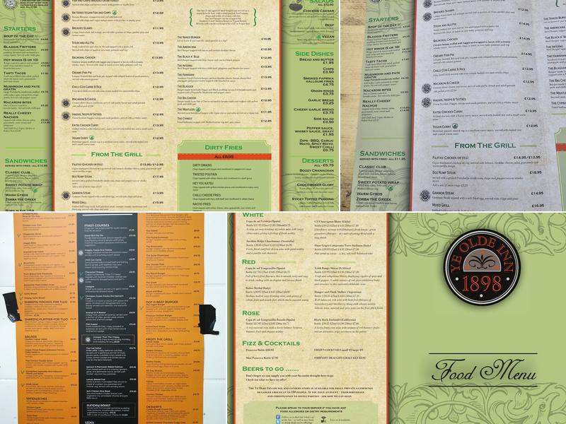 Ye Olde Inn Menu