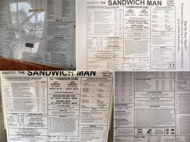 Sandwich Man Menu