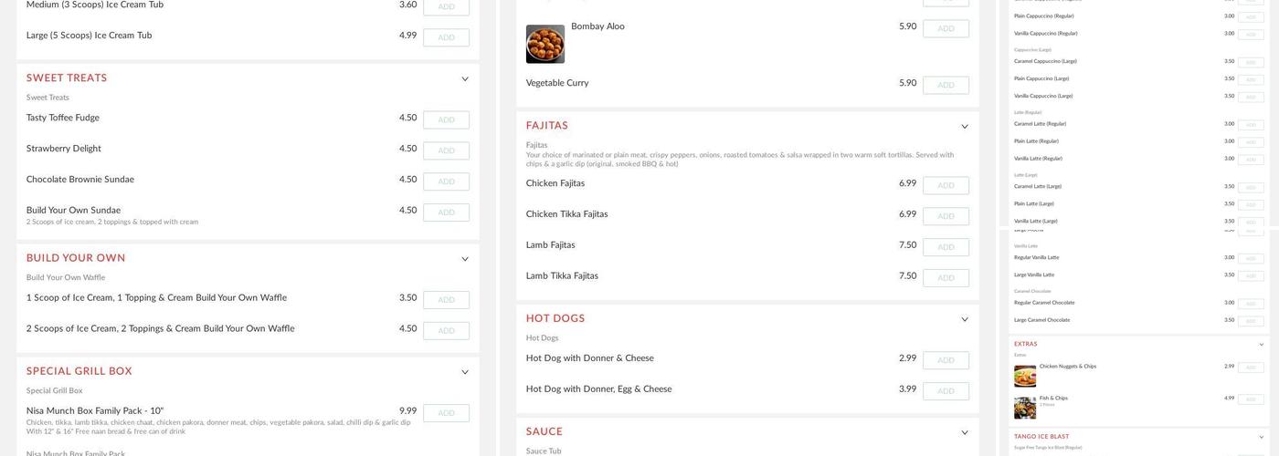 Tandoori @ Nisa Extra Menu