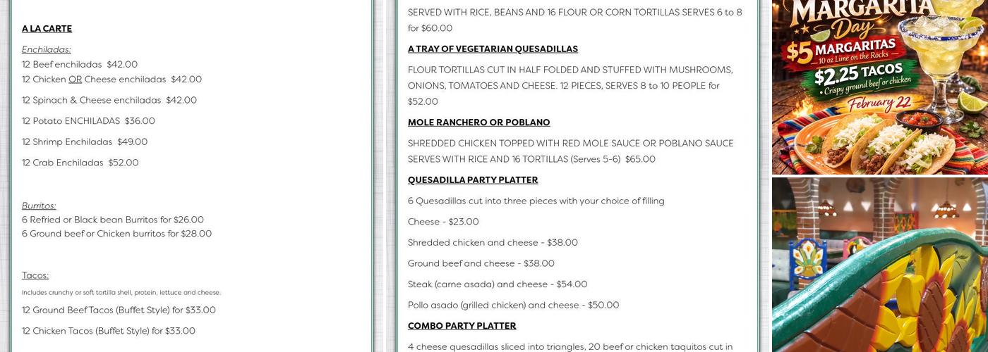 El Rodeo Menu