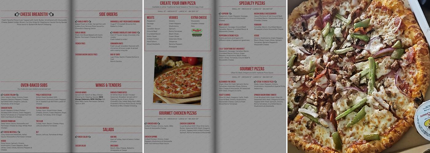 Chanello's Pizza Menu