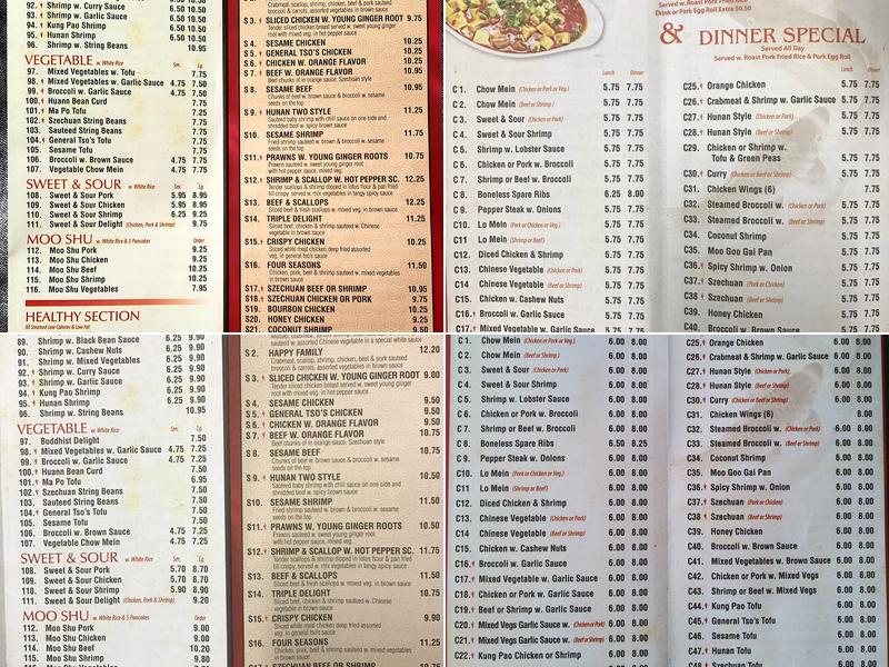 China Cafe Menu
