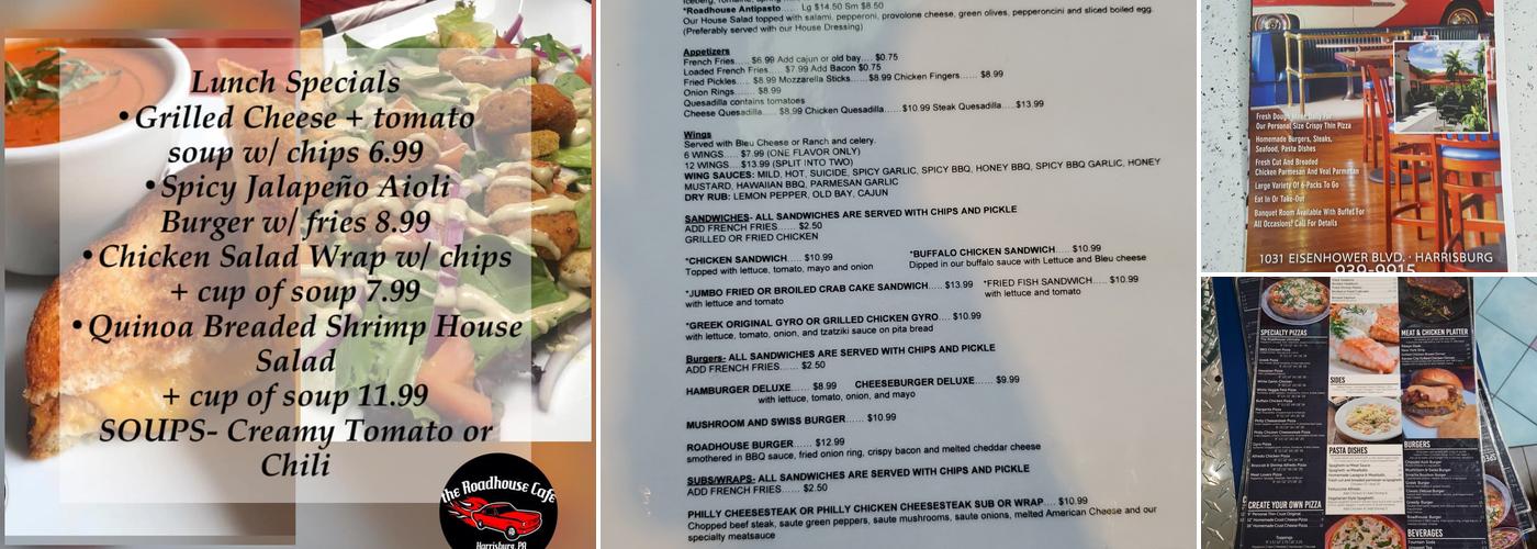 The Roadhouse Cafe, Bar & Grill Menu
