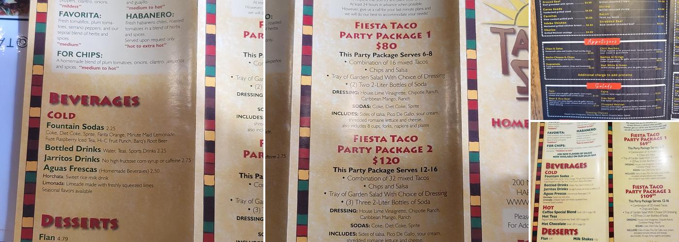 Taco Amigos Menu