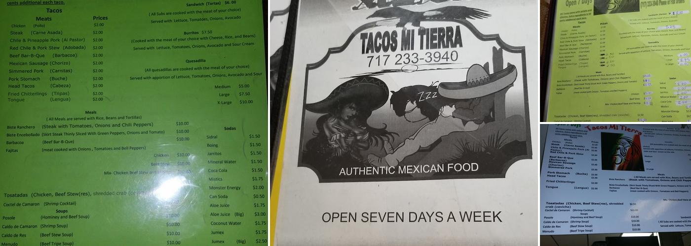 Tacos Mi Tierra Menu