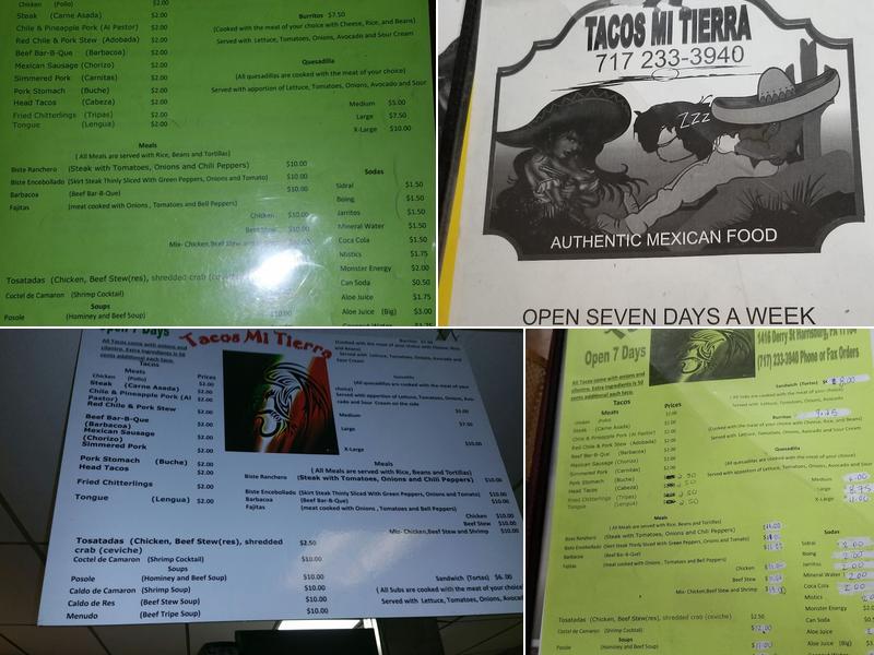 Tacos Mi Tierra Menu