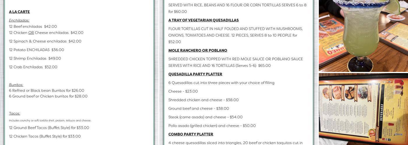 El Rodeo Menu
