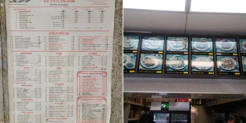 Chan's Menu