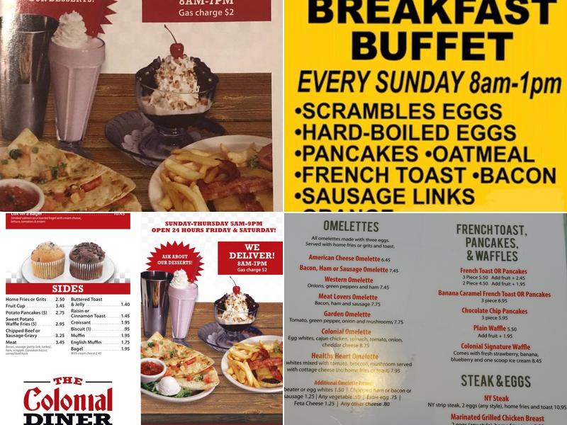 Colonial Diner Menu