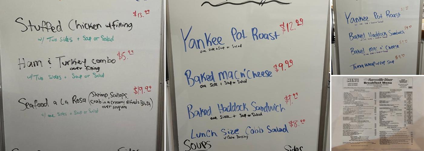 Marysville All American Diner Menu