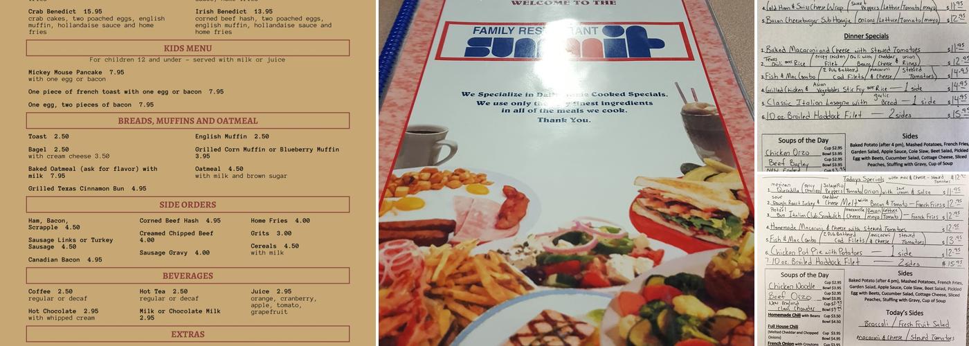 Summit Family Restaurant Menu