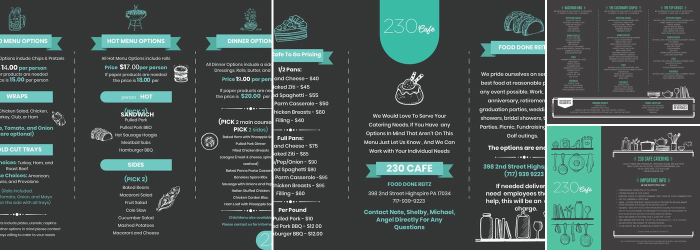 230 Cafe Menu