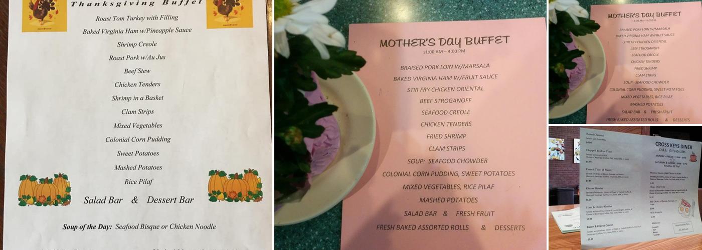 Cross Keys Diner Menu