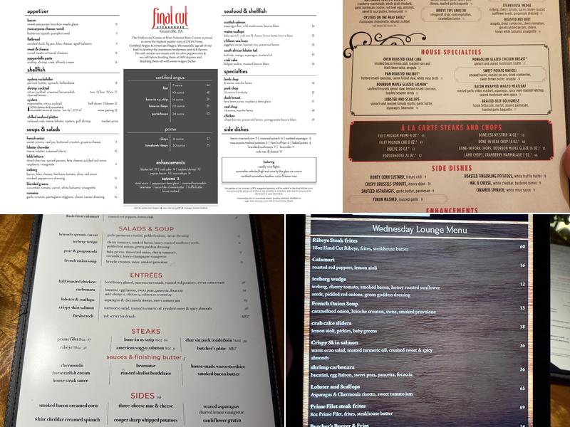 Final Cut Steakhouse Menu