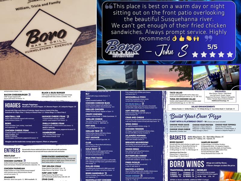Boro Bar & Grill RiverView Menu