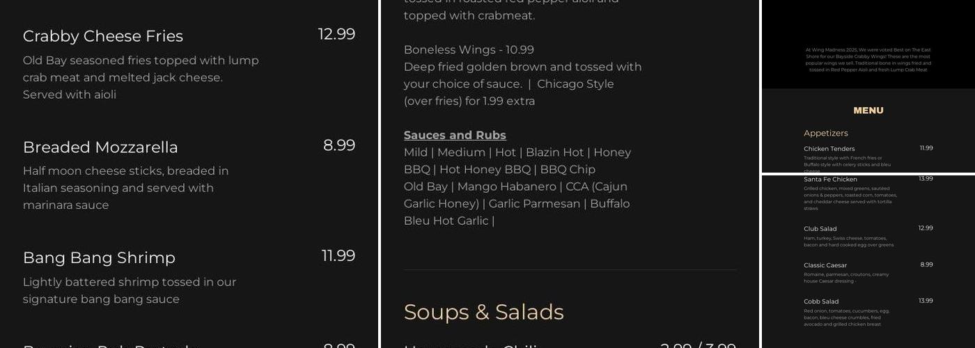 Mr. G's Menu
