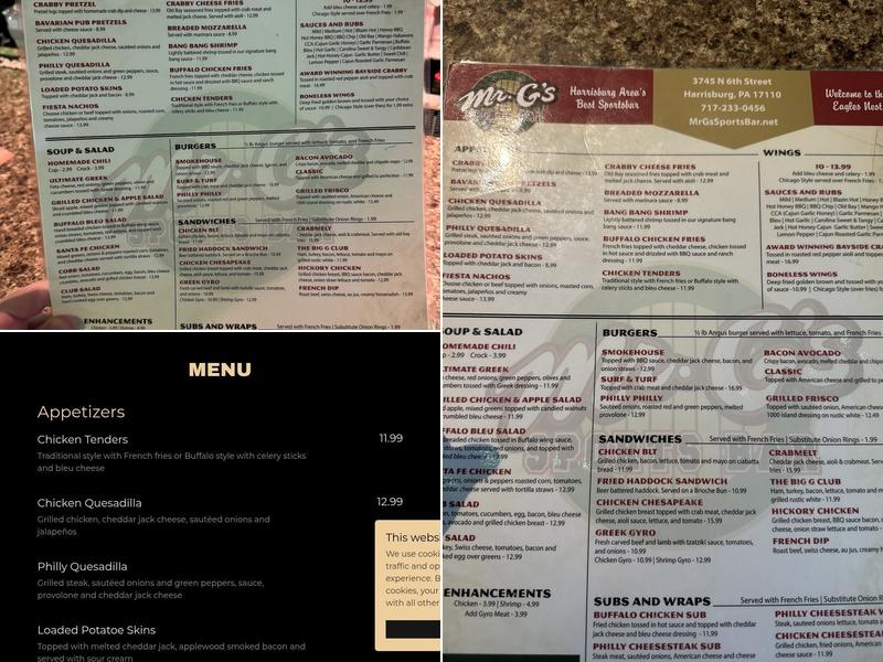 Mr. G's Menu