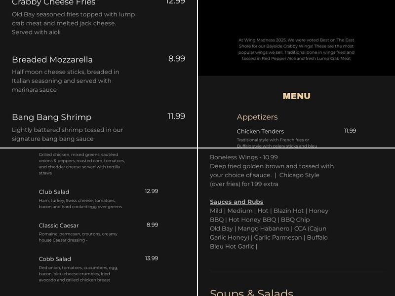 Mr. G's Menu