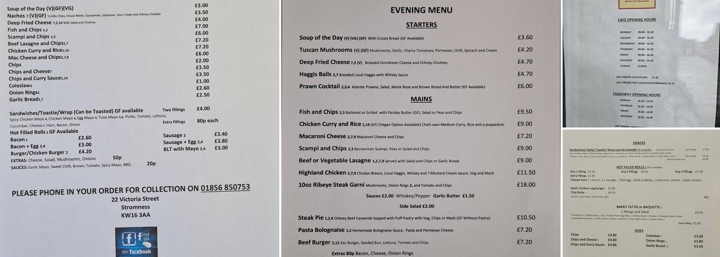 The Pier Bistro & Takeaway Menu