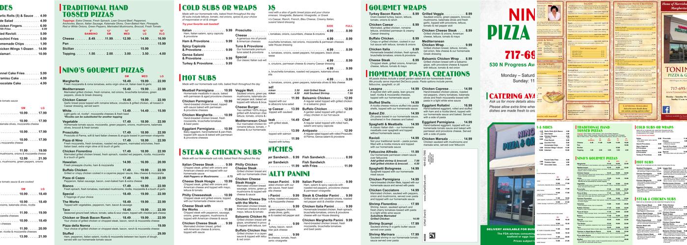 Nino's Pizza & Grille Menu