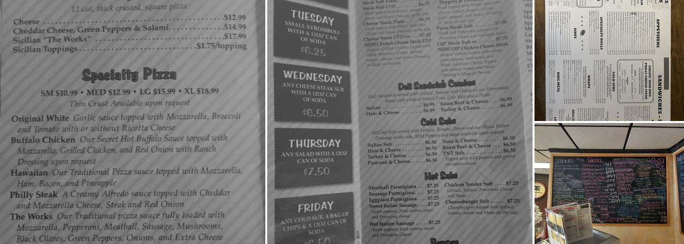 Original Italian Pizza Menu