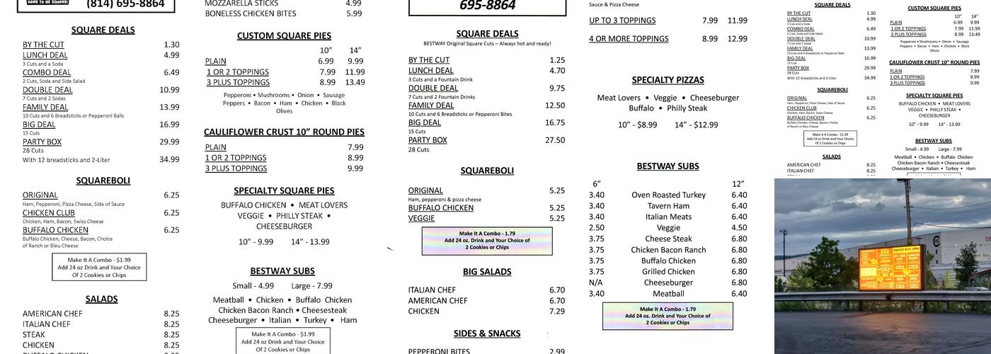 Best Way Pizza - Blair St, Hollidaysburg Menu