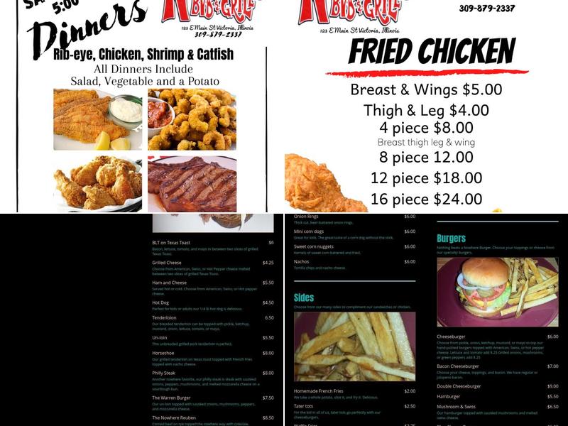 Nowhere Bar & Grill Menu