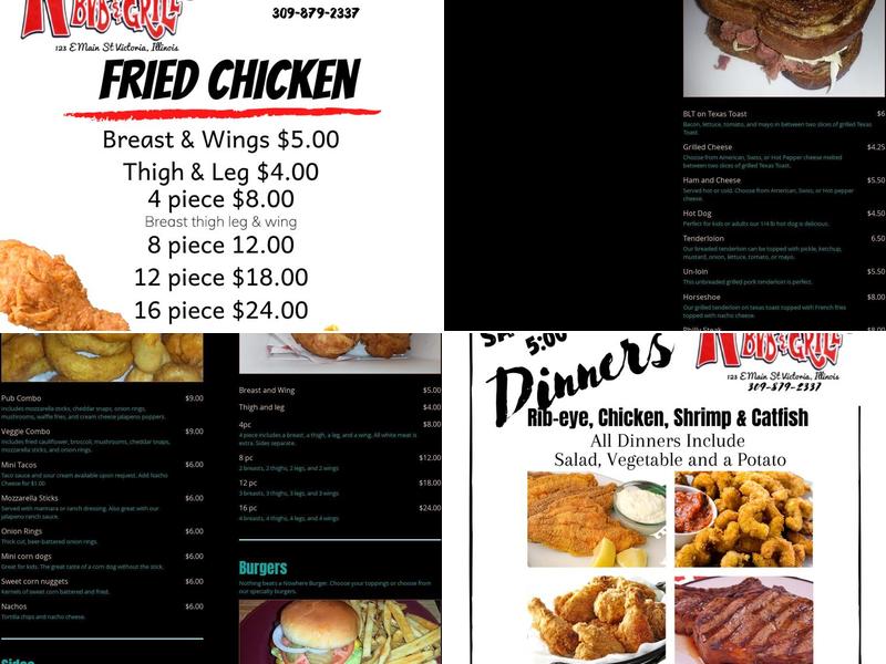 Nowhere Bar & Grill Menu