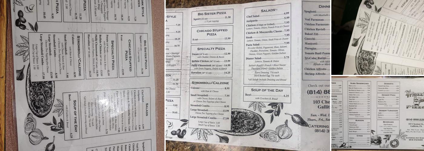 Mazz's Pizza Plus Menu