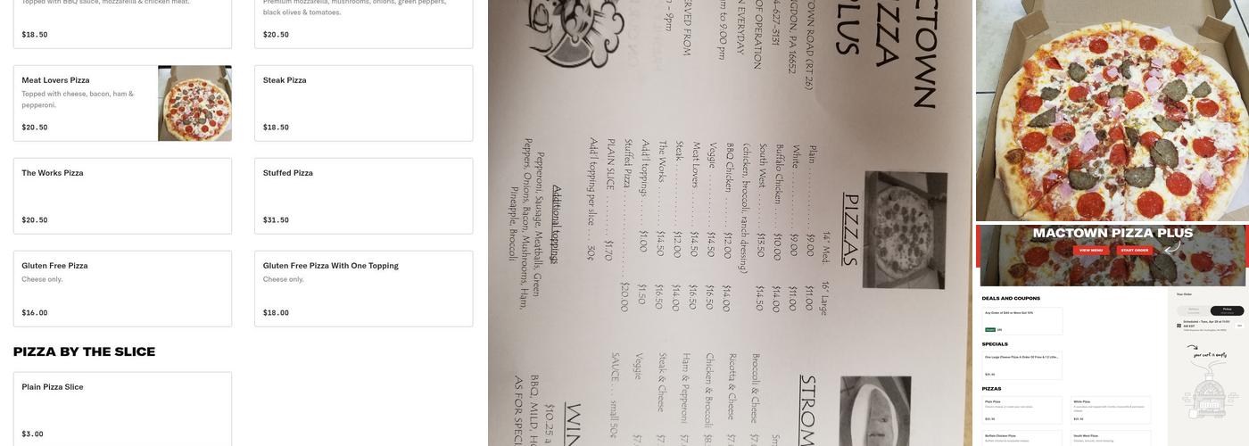 Mactown Pizza Plus Menu