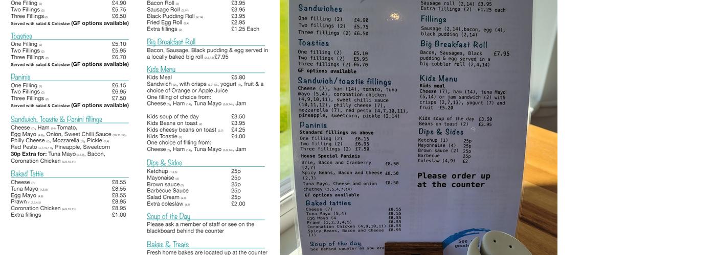 Barrier View Cafe @ Celina Rupp Jewellery Menu