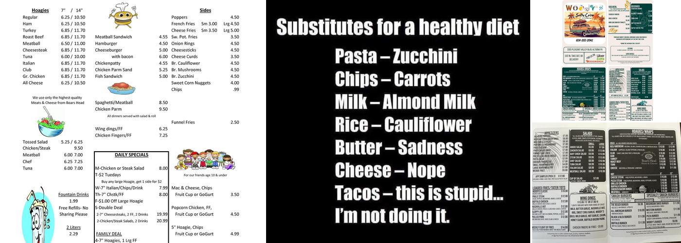 Woody's on the Boulevard Menu