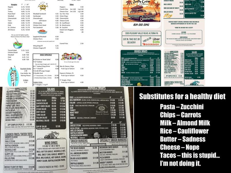 Woody's on the Boulevard Menu