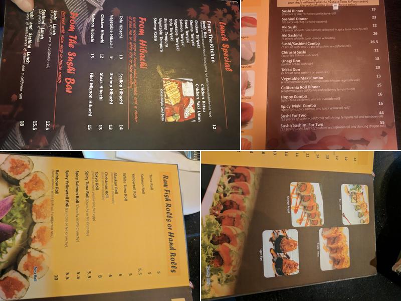 Aki Japanese Steakhouse and Sushi Bar Menu