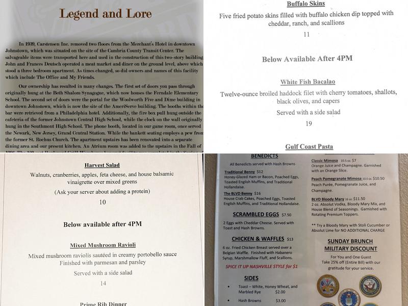 The Boulevard Grill Menu