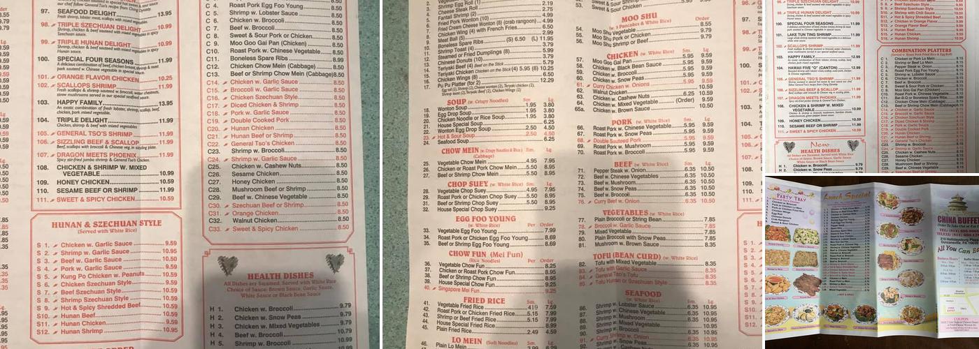 China Buffet Menu