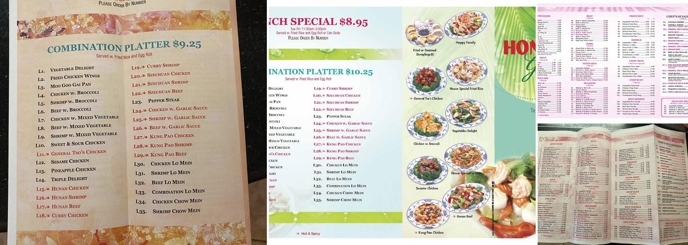 Hong Xin Garden Menu