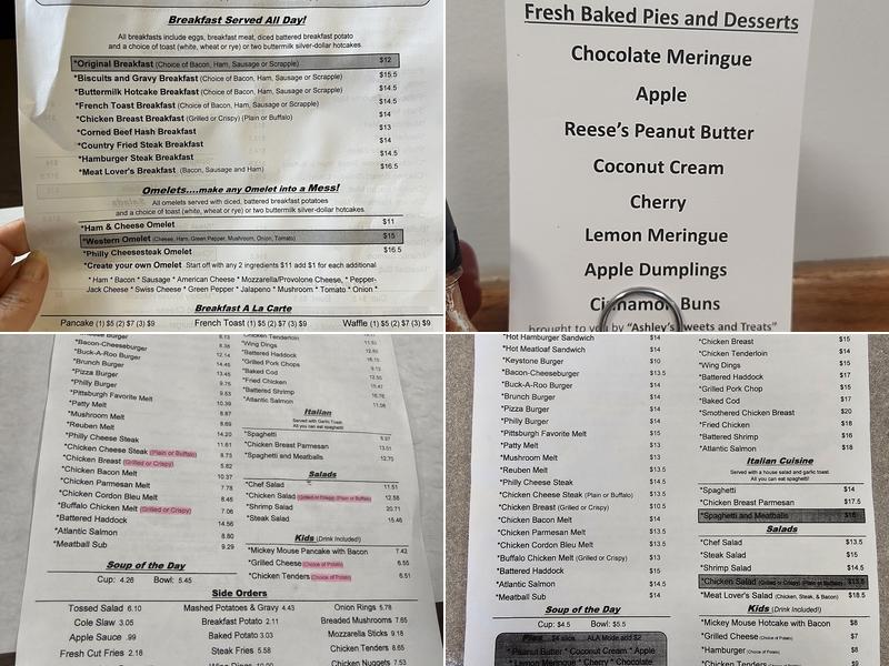 Keystone Restaurant Menu