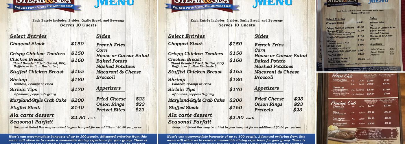 Hoss's Steak & Sea House Menu