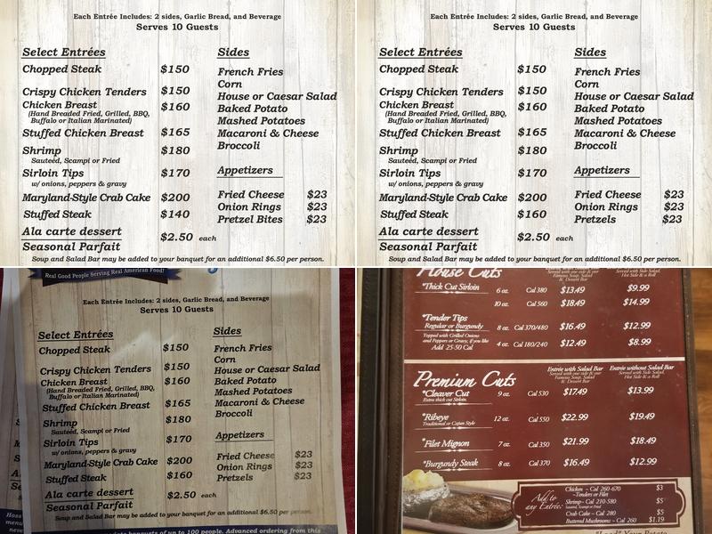 Hoss's Steak & Sea House Menu