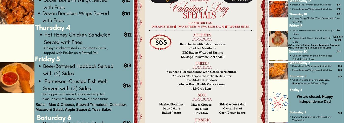 Checker's Grill Menu