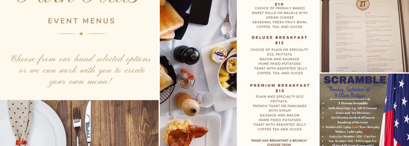 Park Hills Golf & Grille Menu