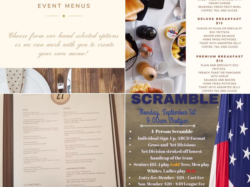 Park Hills Golf & Grille Menu