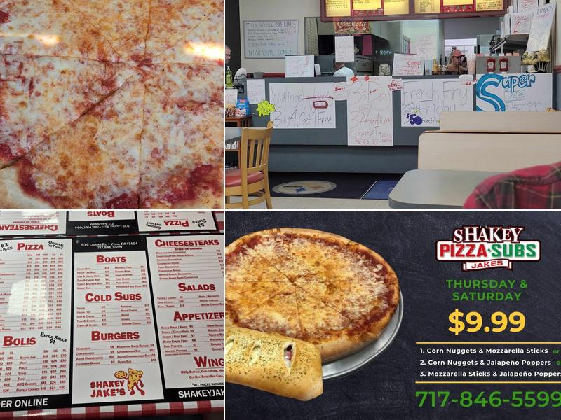 Shakey Jakes Menu