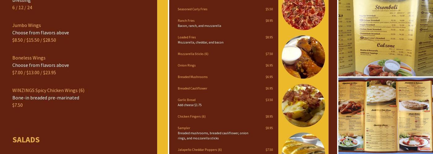 Memory Lane Pizza Menu