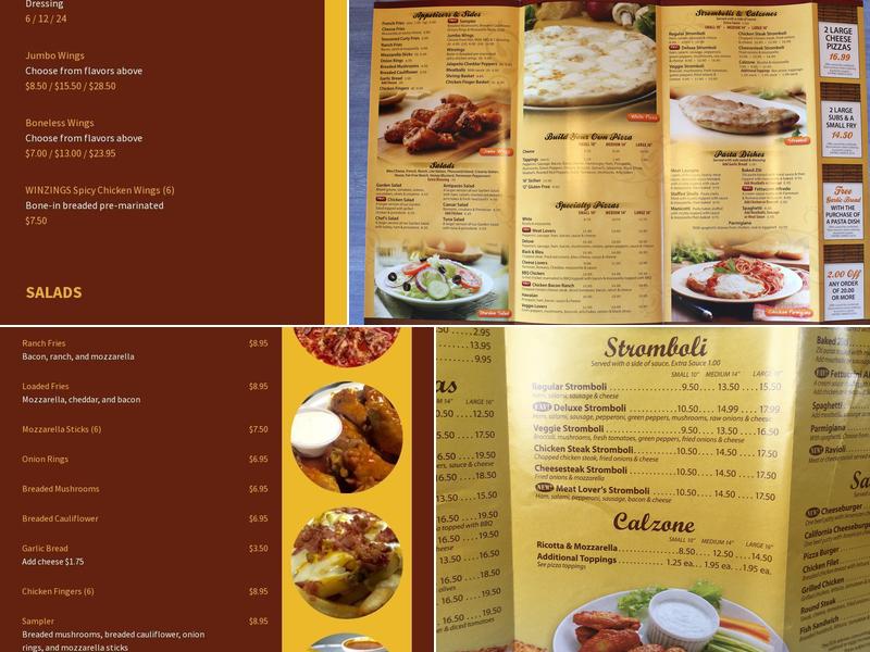 Memory Lane Pizza Menu