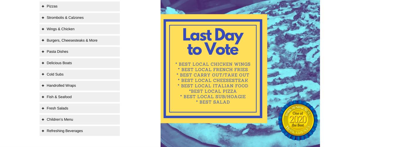 Marcello's Pizza Menu