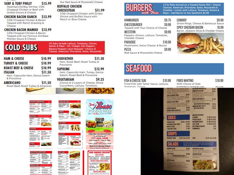 3rd Base Menu