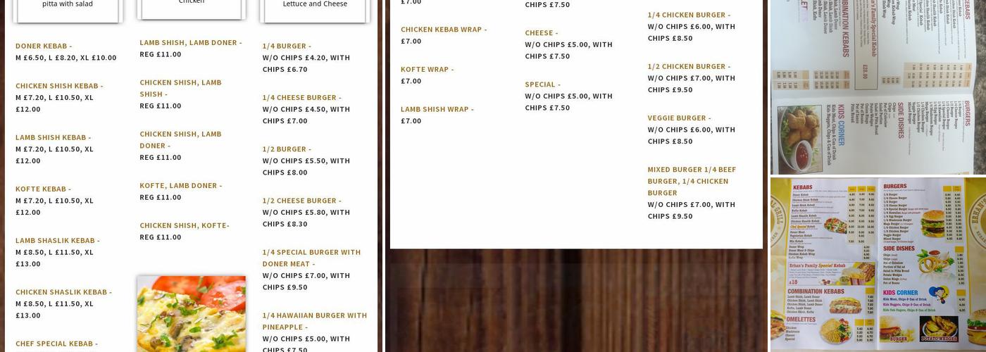 Erhan's Charcoal Grill Menu